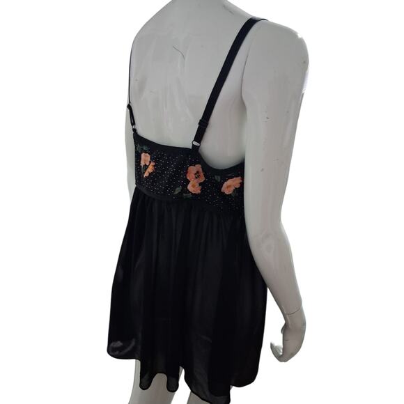 Torrid Curve Women’s size 1X Floral Strappy Sheer Flowy Babydoll Lingerie Mini - Picture 5 of 9